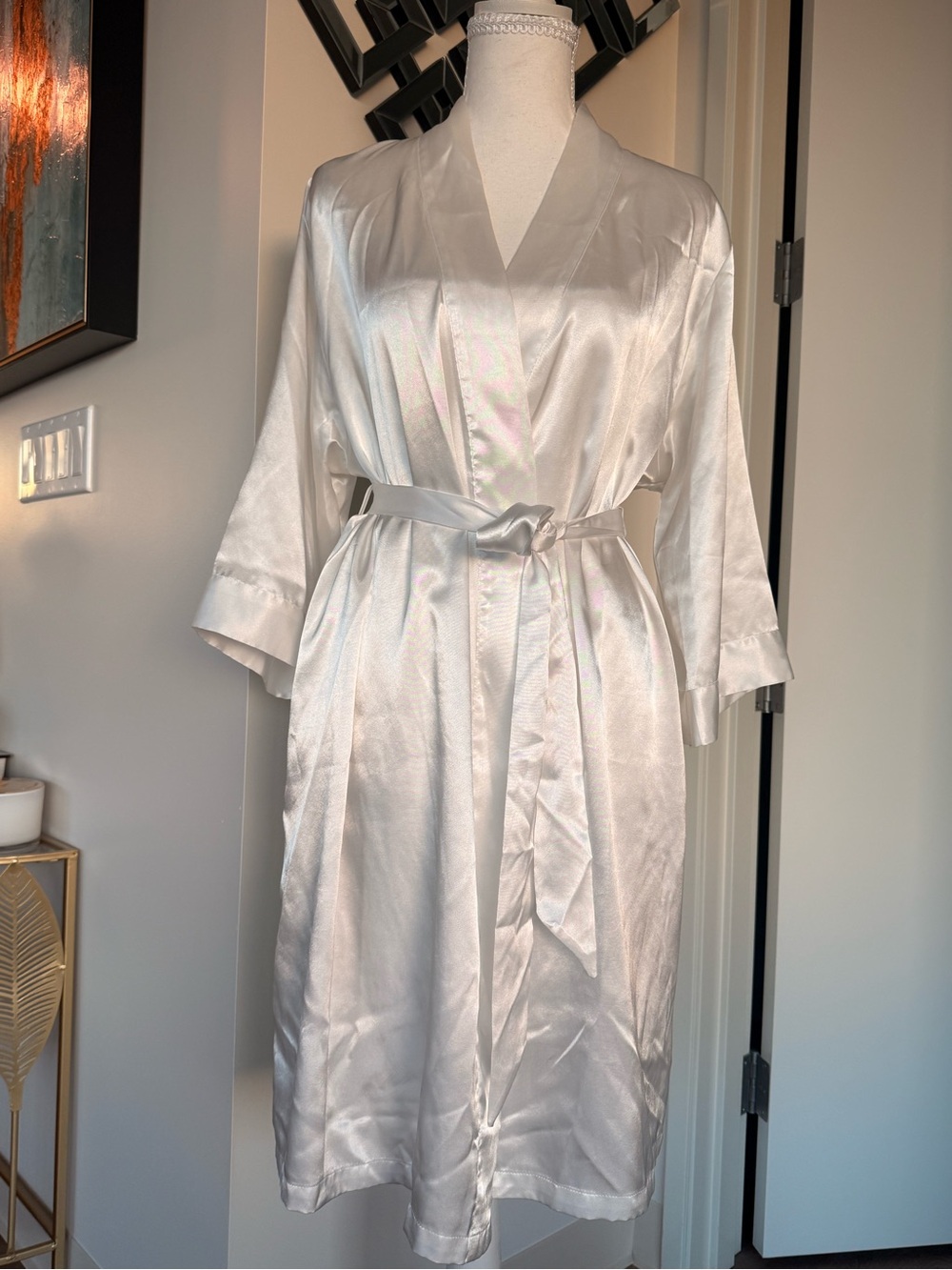 Satin 'Bride' Robe in Ivory - Picture 2 of 8